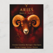 Happy Birthday Aries | Birthstone Post Card  Briefkaart (Voorkant)