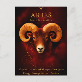 Happy Birthday Aries | Birthstone Post Card Briefkaart