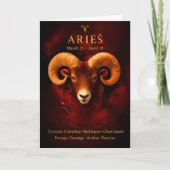 Happy Birthday Aries | Carnelian Birthstone Card  Kaart (Voorkant)