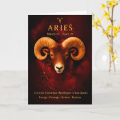Happy Birthday Aries | Carnelian Birthstone Card Kaart (Gele Bloem)