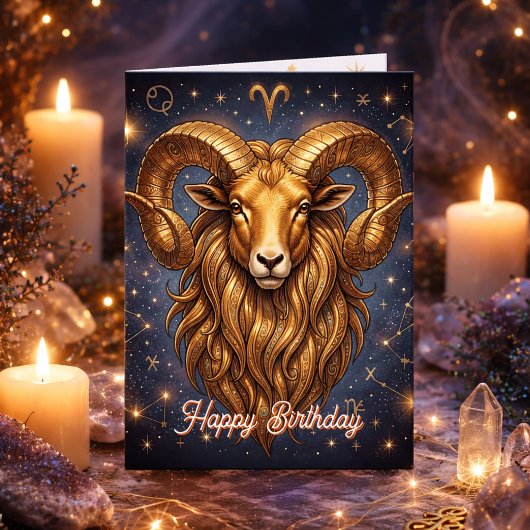 Happy Birthday Aries | Horoscope Astrlogy Kaart