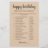 Happy Birthday Around the World editable game (Voorkant)