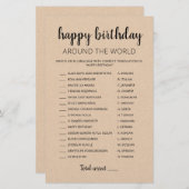 Happy Birthday Around the World editable game (Voorkant / Achterkant)