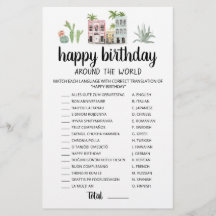 Happy Birthday Around the World editable game