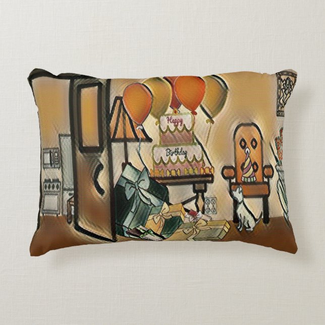 Happy Birthday Art Accent Kussen (Voorkant)
