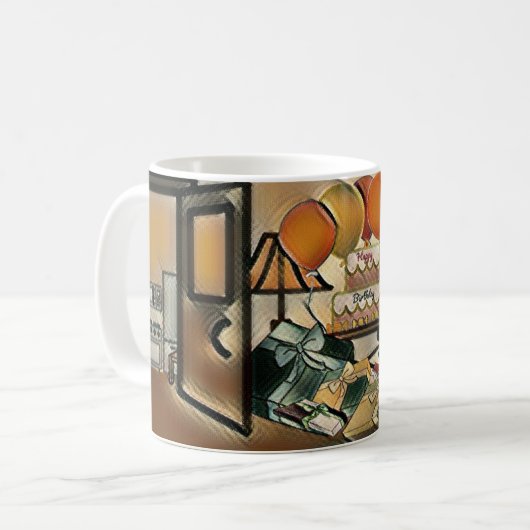 Happy Birthday Art Koffiemok (Voorkant links)