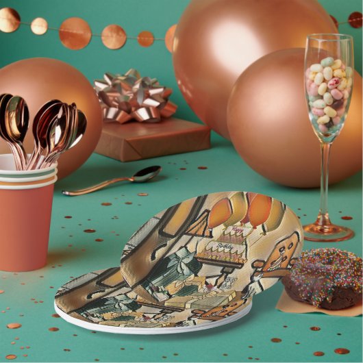 Happy Birthday Art Papieren Bordje (Multi)