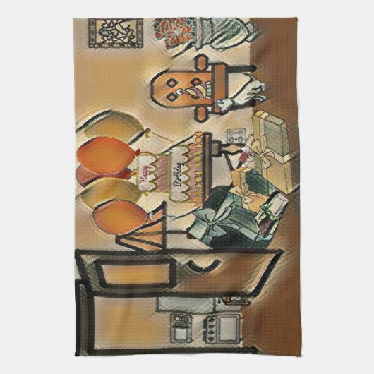 Happy Birthday Art Theedoek (Verticaal)