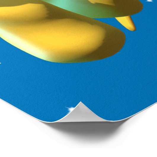 Happy Birthday Astronaut en Alien Fun Poster (Hoek)