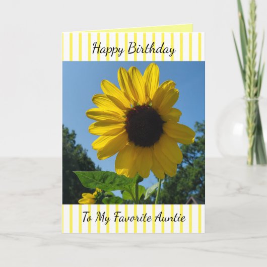 Happy Birthday Auntie, Sunflower Photography Feestdagen Kaart (Voorkant)