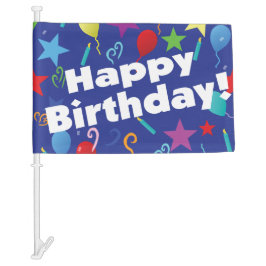 Happy Birthday autoparade kleurrijk