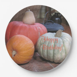 Happy Birthday Autumn Theme Papieren Bordje
