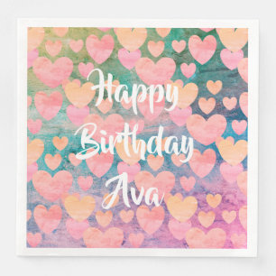Happy Birthday #Ava party inapkins by DAL Servet