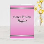 Happy Birthday Baba kaart (eenvoudig, leeg aan de  (Gele Bloem)