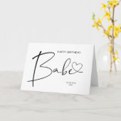 Happy Birthday Babe Gift voor Boyfriend Vriendin Kaart (Gele Bloem)