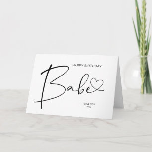 Happy Birthday Babe Gift voor Boyfriend Vriendin Kaart