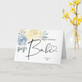 Happy Birthday Babe Gift voor Vriendin Vriendje Kaart (Gele Bloem)