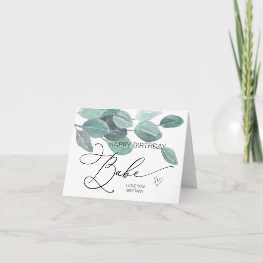 Happy Birthday Babe voor vriendje man Kaart (Voorkant)