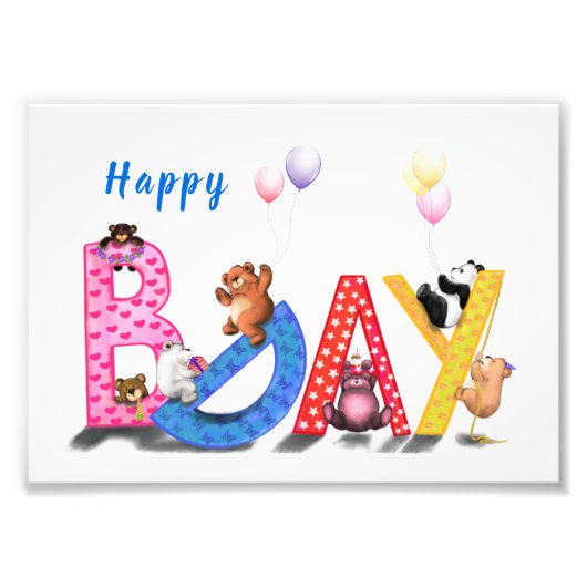 Happy Birthday - Baby Beren Party Celebration Fun Foto Afdruk (Voorkant)