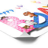 Happy Birthday - Baby Beren Party Celebration Fun Foto Afdruk (Hoek)