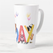 Happy Birthday - Baby Beren Party Celebration  Latte Mok (Rechterhoek)