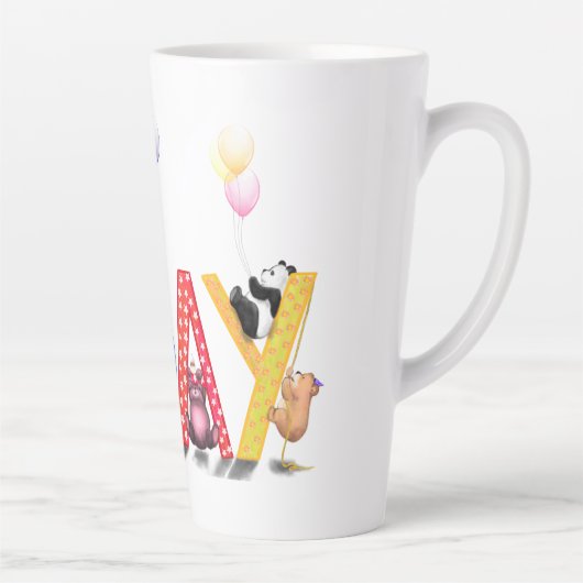 Happy Birthday - Baby Beren Party Celebration  Latte Mok (Rechts)