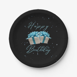 Happy Birthday Baby Blauw Papier Borden Papieren Bordje