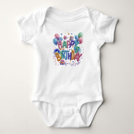 Happy Birthday:-) baby bodysuit (Voorkant)