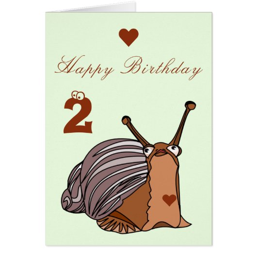 Happy Birthday Baby Card - Kleine slak - Jaar toev (Voorkant)