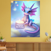 Happy Birthday Baby Dragon Canvas Afdruk (Insitu (Woonkamer))