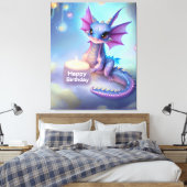 Happy Birthday Baby Dragon Canvas Afdruk (Insitu (Slaapkamer))
