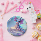 Happy Birthday Baby Dragon Papieren Bordje (Feest)