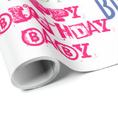 Happy Birthday Baby Gepersonaliseerde naam en kleu Cadeaupapier (Rol Hoek)