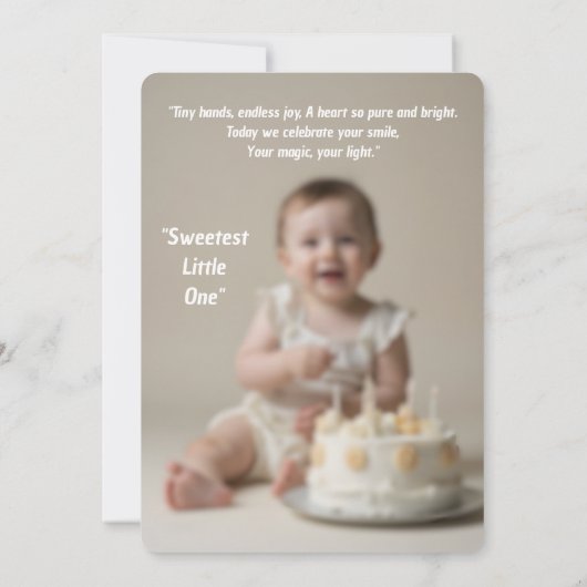 Happy Birthday Baby Girl - Downloadable Kaart (Achterkant)