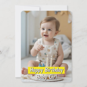 Happy Birthday Baby Girl - Downloadbare Kaart