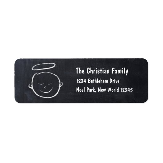 Happy Birthday Baby Jesus - Chalkboard Chalk Etiket (Voorkant)