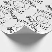 Happy Birthday Baby Jesus - Christmas Black Chalk Cadeaupapier (Hoek)