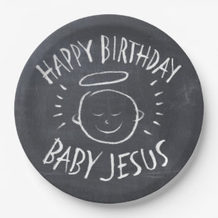 Happy Birthday Baby Jesus Christmas Chalkboard Papieren Bordje
