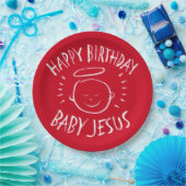 Happy Birthday Baby Jesus Christmas Chalkboard Roo Papieren Bordje (Feest)