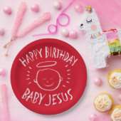 Happy Birthday Baby Jesus Christmas Chalkboard Roo Papieren Bordje (Feest)