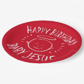 Happy Birthday Baby Jesus Christmas Chalkboard Roo Papieren Bordje (Gekanteld)