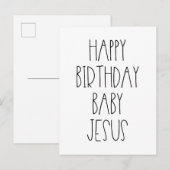 Happy Birthday Baby Jesus grappige kerstkerst Briefkaart (Voorkant / Achterkant)