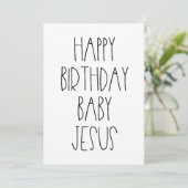 Happy Birthday Baby Jesus grappige kerstkerst Feestdagenkaart (Staand voorkant)