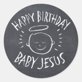 Happy Birthday Baby Jesus - Kerst Christelijk Ronde Sticker