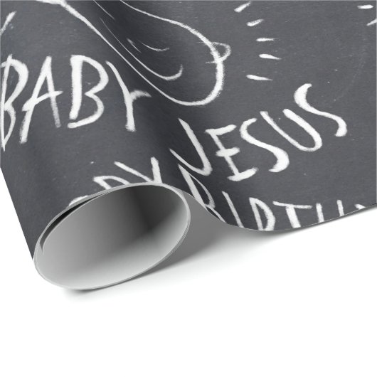 Happy Birthday Baby Jesus - kerstkarton Cadeaupapier (Rol Hoek)