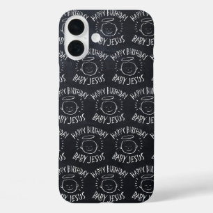 Happy Birthday Baby Jesus - kerstkarton iPhone 16 Plus Hoesje