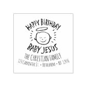 Happy Birthday Baby Jesus - Religieuze Kerstmis Rubberstempel (Afrduk)