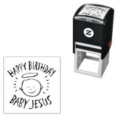 Happy Birthday Baby Jesus - Religieuze Kerstmis Zelfinktende Stempel (In situ)