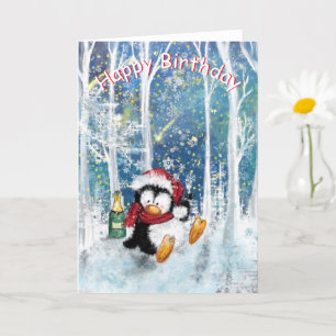 Happy Birthday Baby Kaart Happy Penguin