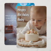 Happy Birthday Baby Kaart - Instant Download (Voorkant / Achterkant)